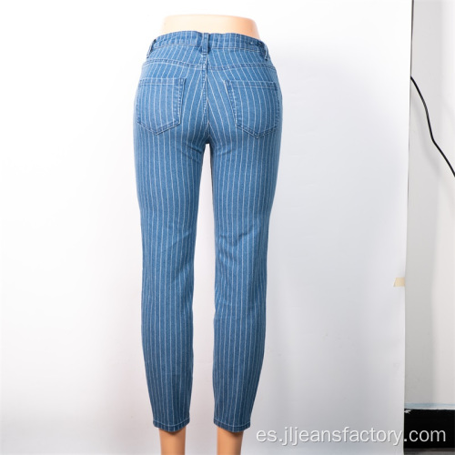 Venta caliente personalizado a rayas jeans